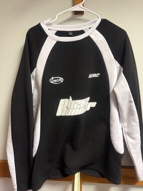 NFINITY Black and White Crewneck Graphic One-Piece